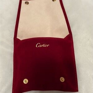 Cartier Red and Cream Jewelry Pouch